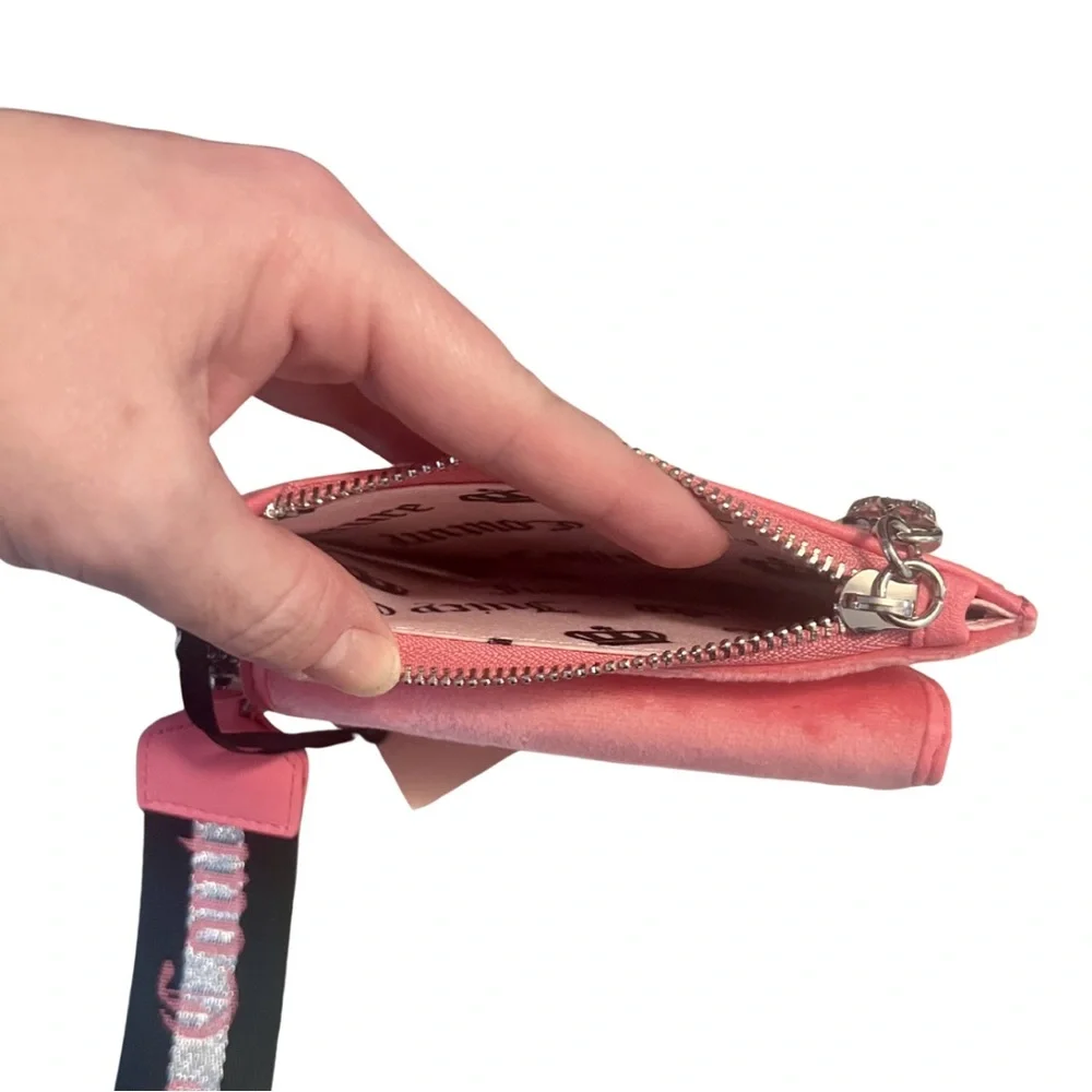Juicy Couture Pink Lemonade Velour All That Glitters Wristlet Y2K McBling NWT